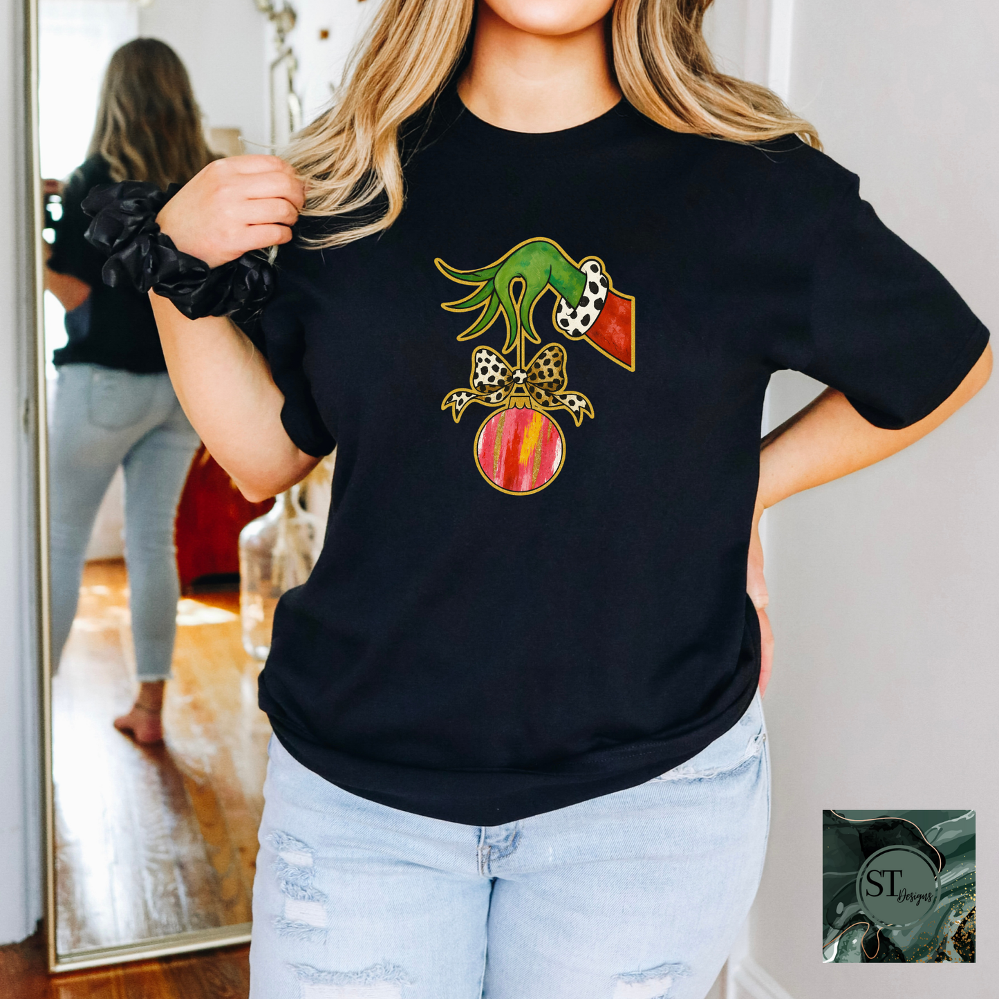 Green Hand Christmas Ornament Premium Durable Ink USA Printed Colorful Decor Gift for Christmas Lovers