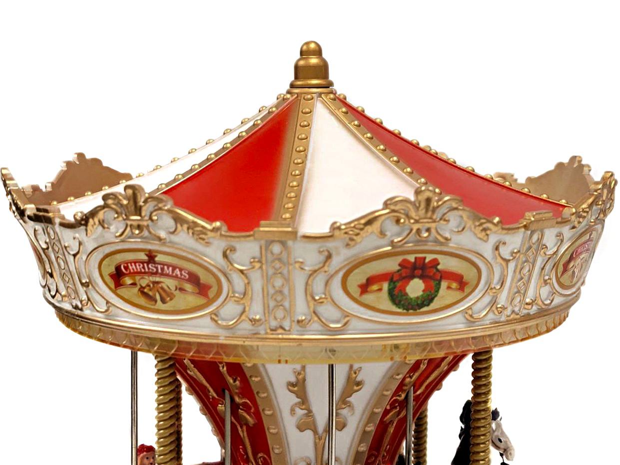 Christmas Carousel Decoration. Animated Christmas Village F07M4-10-4