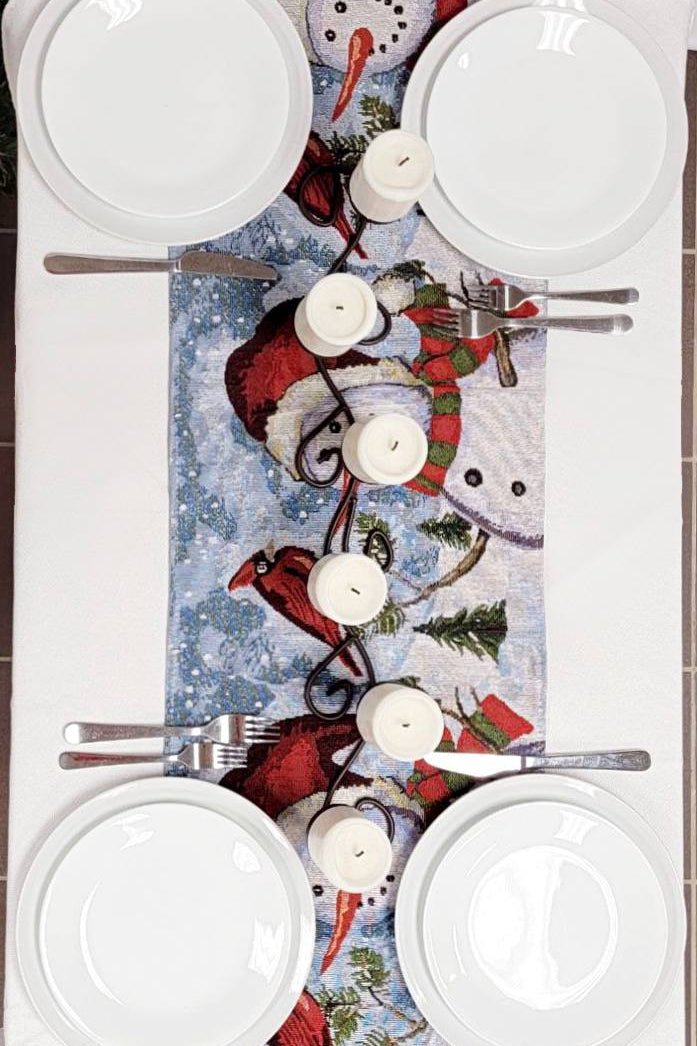 Joyful Snowmen Christmas Table Runner F07M5-8E-4