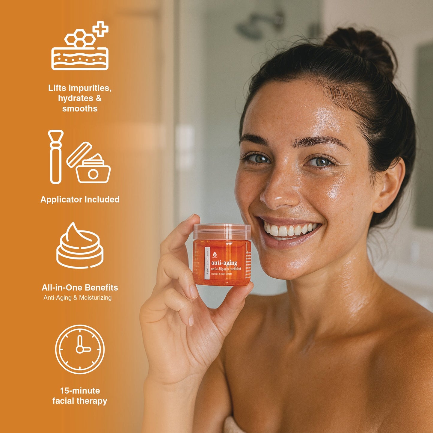 2 Pack Facial Therapy Gel Face Mask with Mask Applicator-2