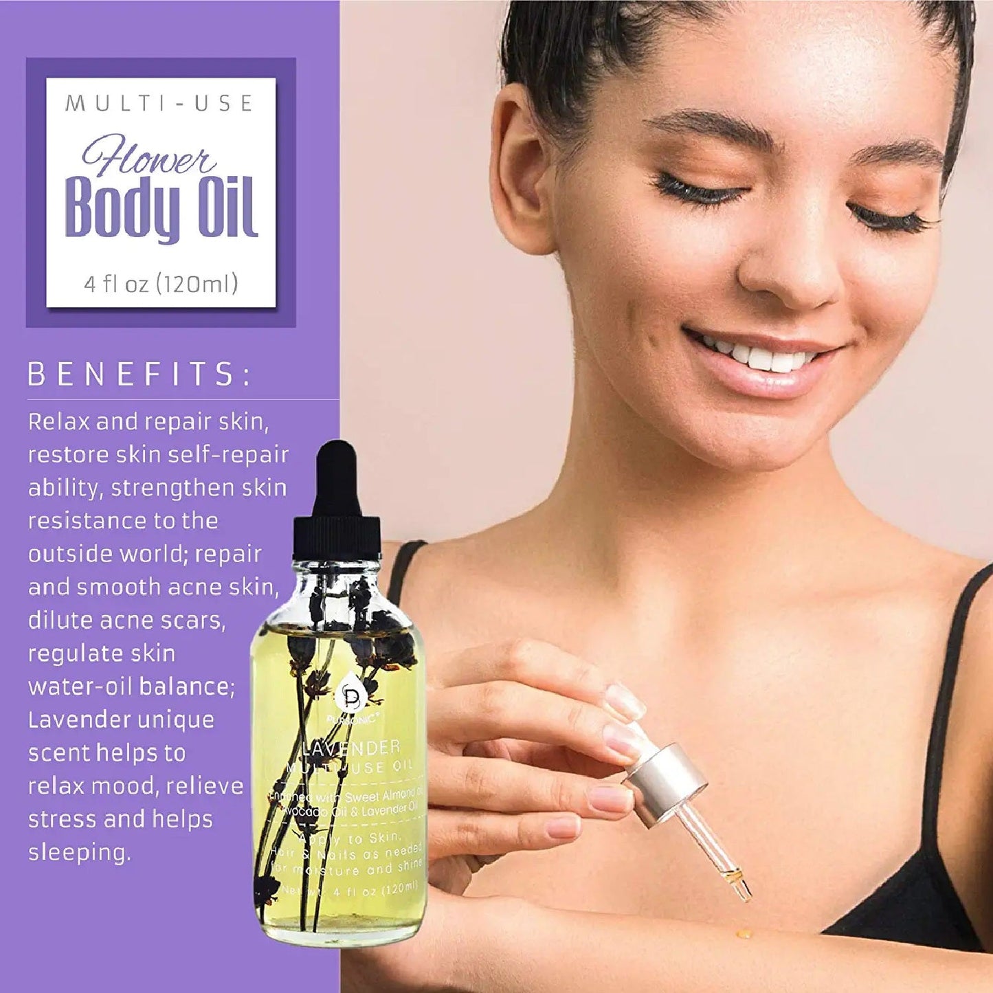 Lavendar Flower Multi Use Body Oils 4 Oz-3