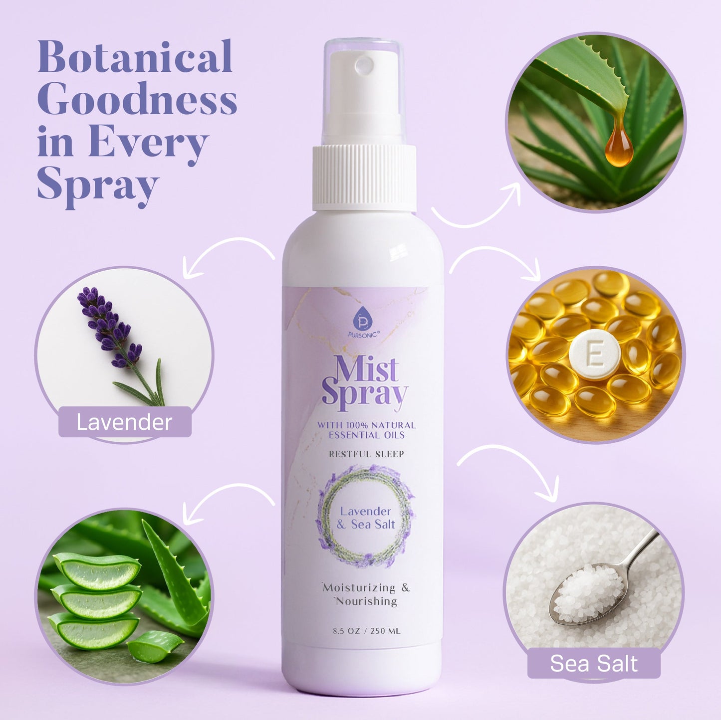 Mist Spray with 100% Natural Essential Oils – Lavender & Sea Salt Aromatherapy-4