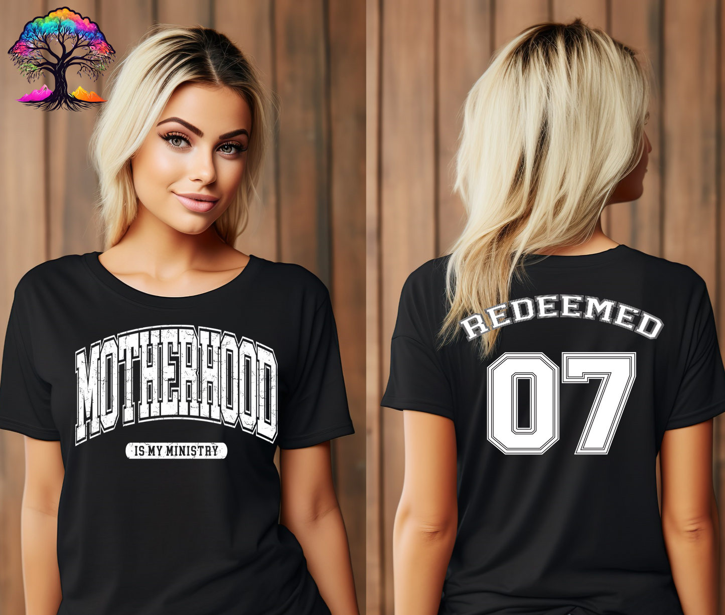 Christian Tshirt-Motherhood is my ministry-Varsity Style Tee-0