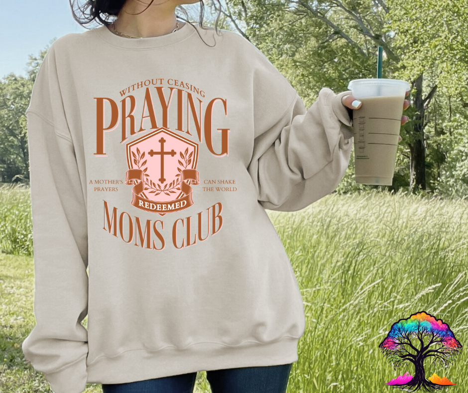 Praying Moms Club Graphic Sweatshirt-0