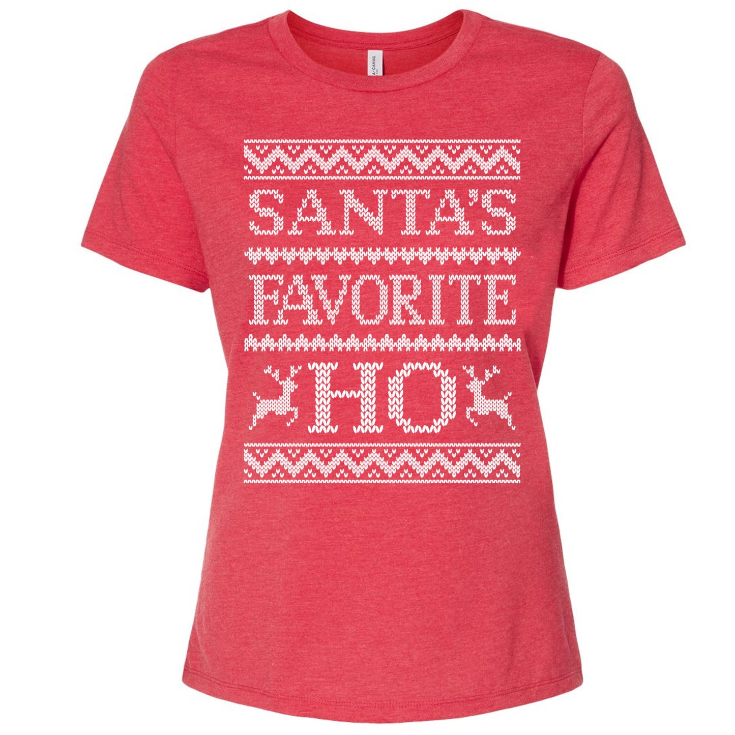 Santa's Favorite Ho Ladies T-Shirt | Ugly Christmas Shirt-0