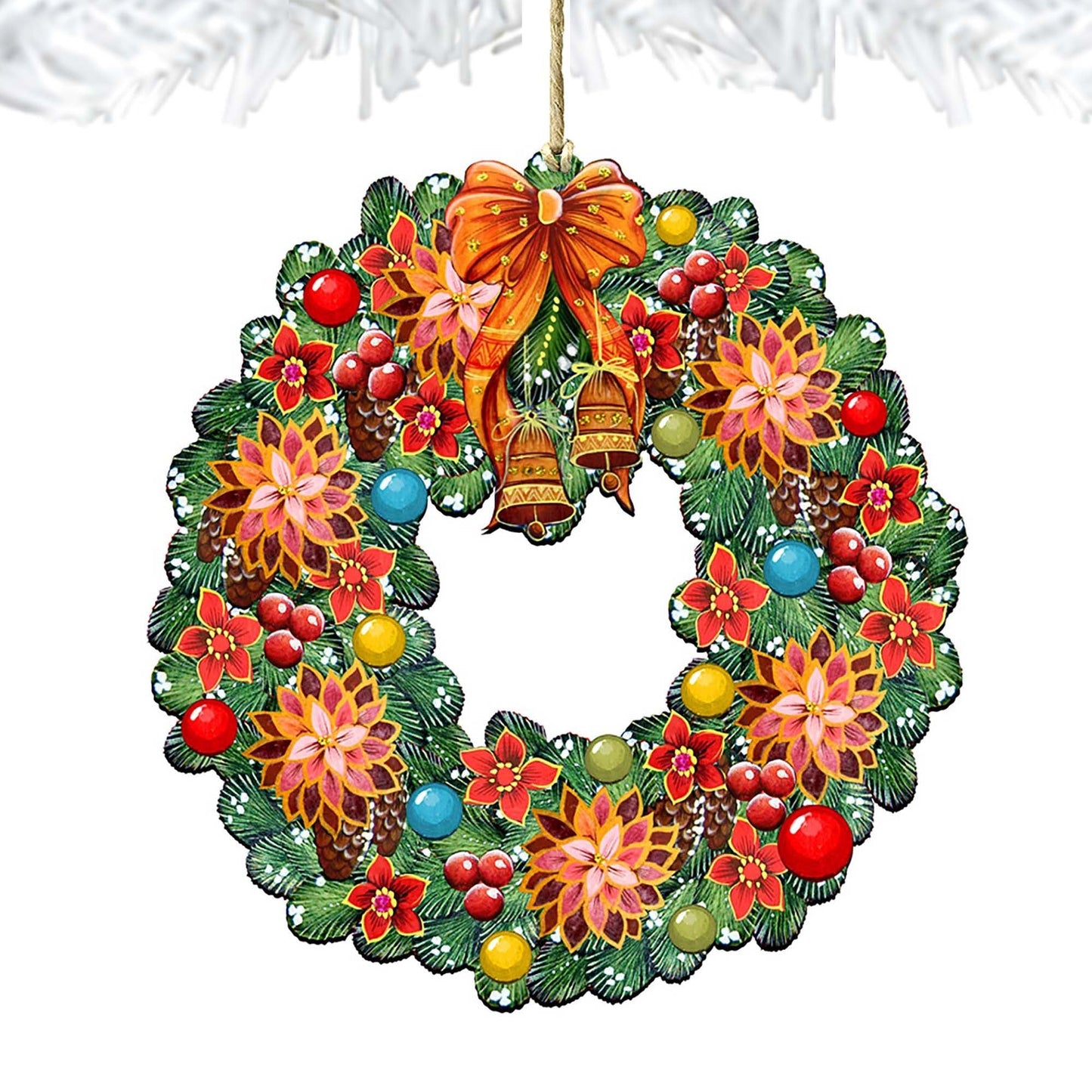 Christmas Wreath Wooden Ornaments by G. DeBrekht - Christmas Decor - 8185307-4
