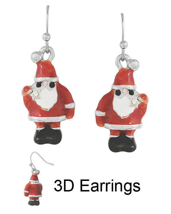 CHRISTMAS THEME EPOXY 3D SANTA EARRING-0
