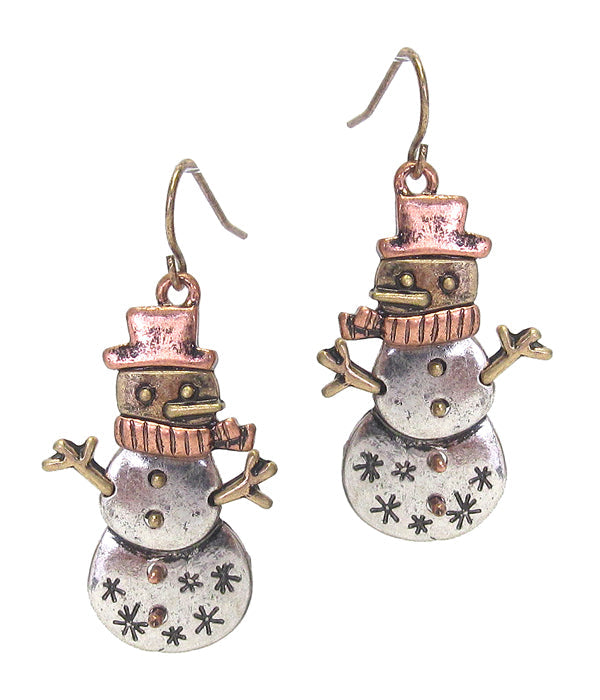 CHRISTMAS THEME SNOWMAN EARRING-0