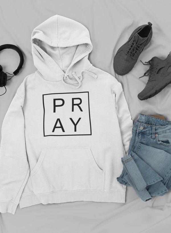 Pray Hoodie Premium Heavyweight Fleece USA Made Digital Art Print For Moms And Happy Girls