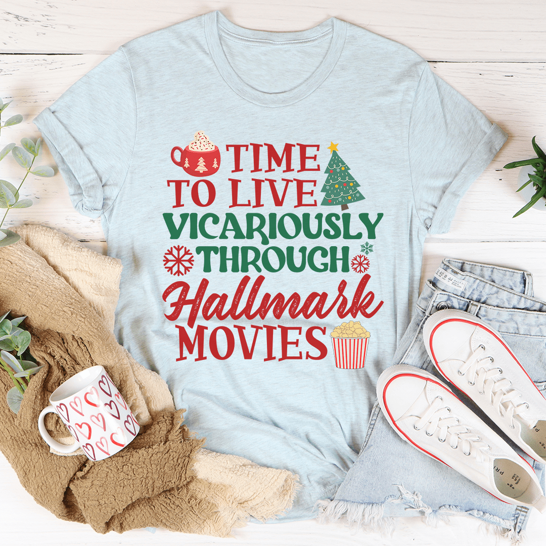 Time to Live Vicariously Christmas Tee-3