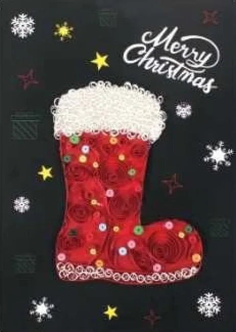 Christmas Sock DIY Making Kit. Paper Quilling Christmas Set F07M3-6-Largestocking-0