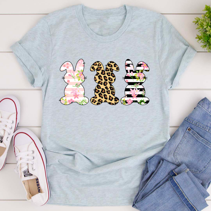 Floral Easter Bunnies T-Shirt-1