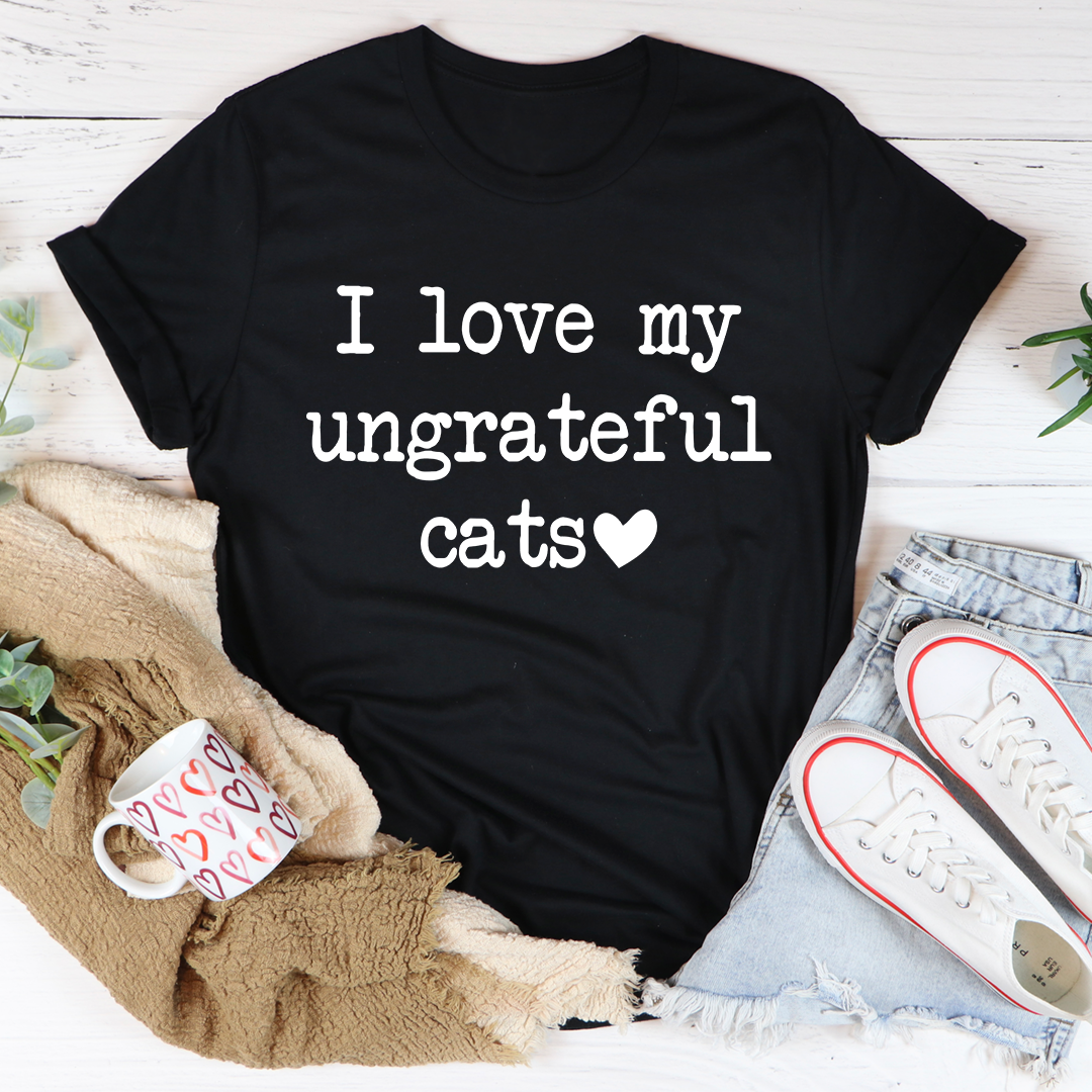 I Love My Ungrateful Cats T-Shirt-0