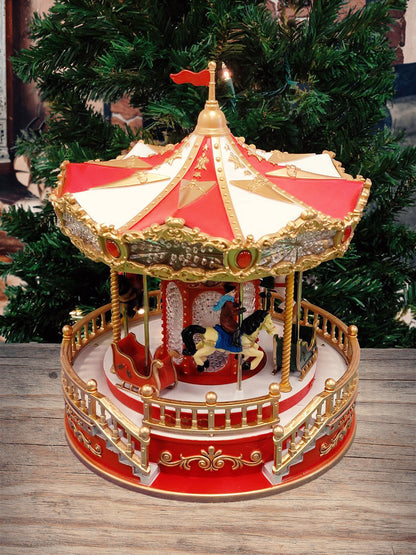 Christmas Carousel Decoration. Christmas Village F07M4-12-W269-0