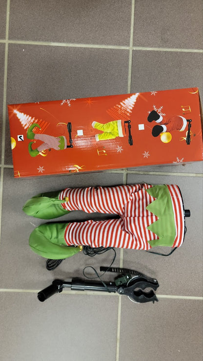 Animated Elf Legs Kickers. Christmas Decor F07M4-30-W232B-1