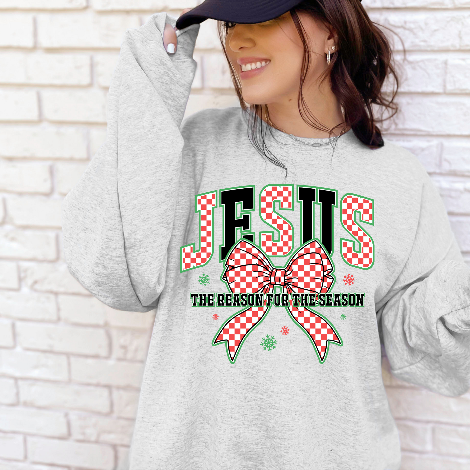 Christian Sweatshirt- Eco Brand- Christmas- Holiday- Jesus is the Reason-0