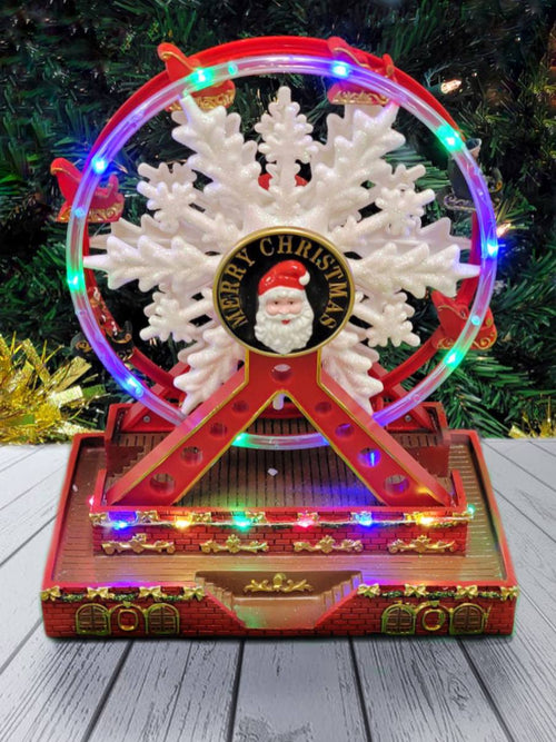 Christmas Ferry Wheel Holiday Decoration. Animated Christmas Village F07M3-10-FQ22017 Christmas Carousel-0
