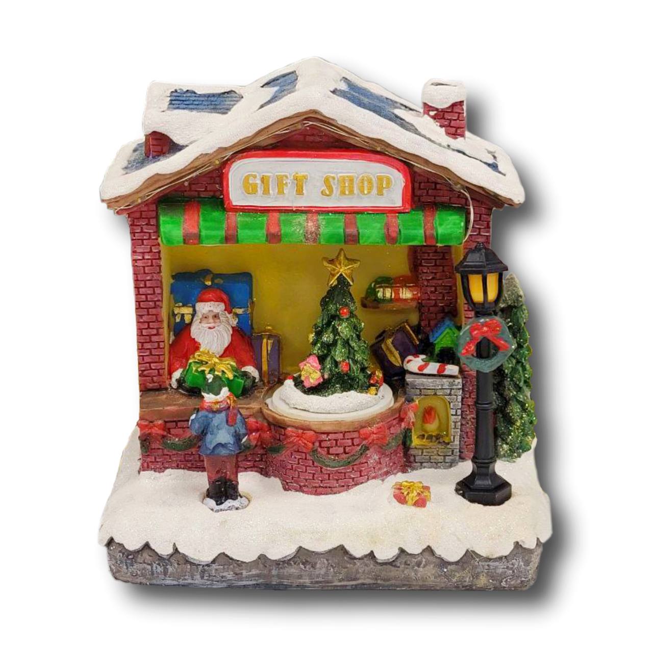 Santa's Gift Shop Christmas Miniature. Christmas Village F07M3-27A-0