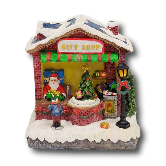 Santa's Gift Shop Christmas Miniature. Christmas Village F07M3-27A-0