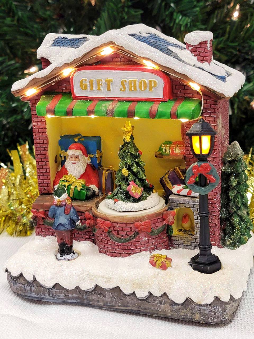 Santa's Gift Shop Christmas Miniature. Christmas Village F07M3-27A-2