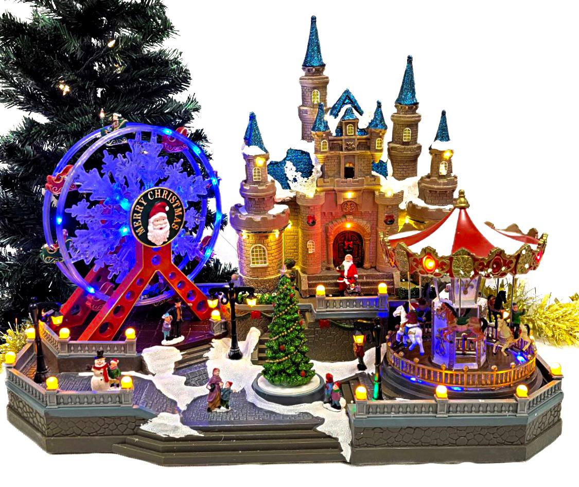 Amusement Park Christmas Miniature. Christmas Village F07M4-15-1