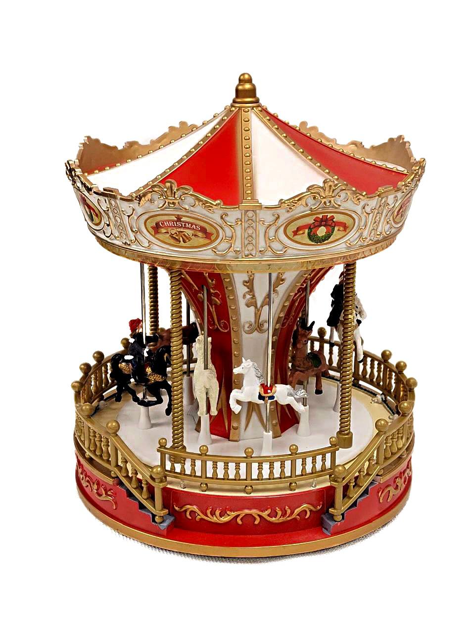 Christmas Carousel Decoration. Animated Christmas Village F07M4-10-0