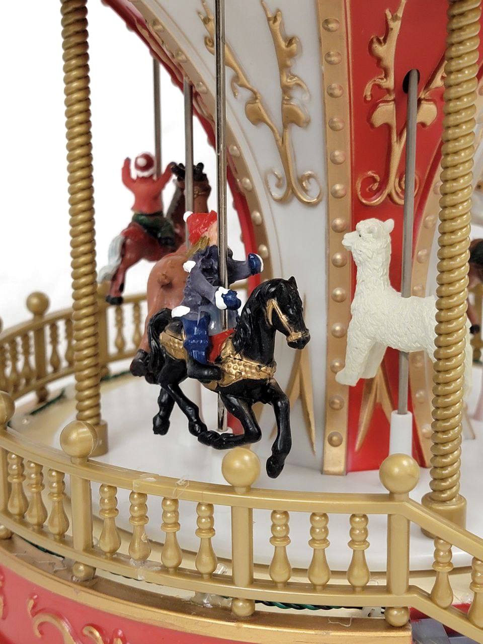 Christmas Carousel Decoration. Animated Christmas Village F07M4-10-2