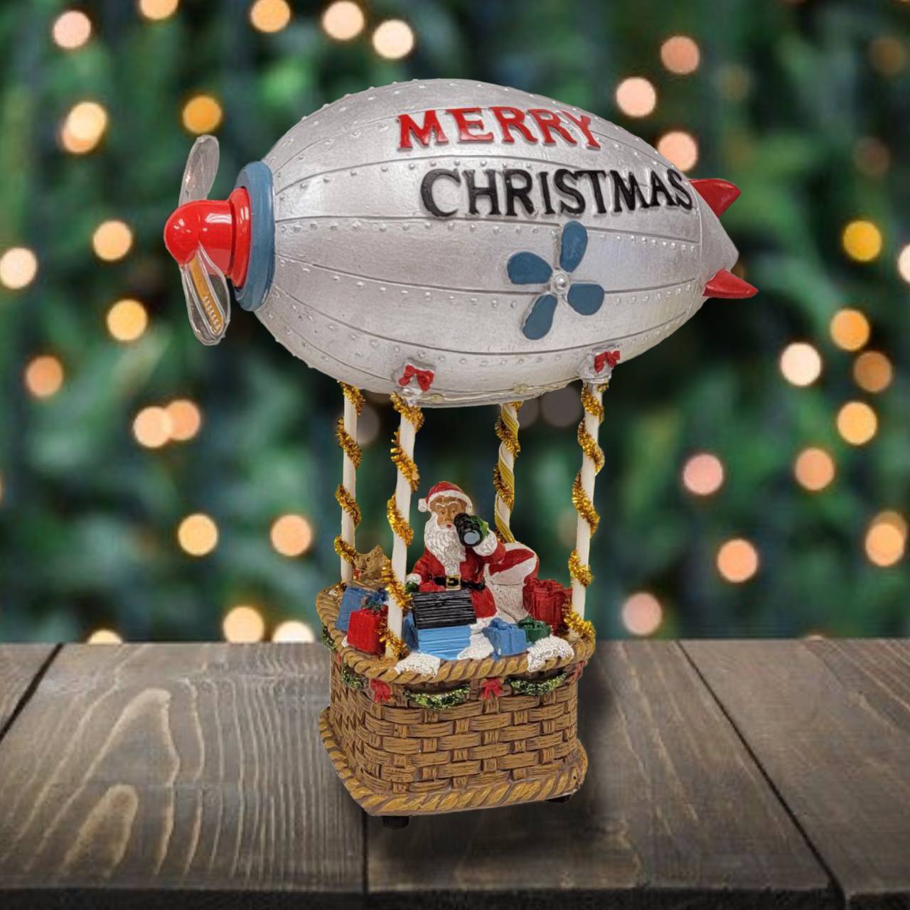 Hot Air Balloon Christmas Miniature. Christmas Village F07M3-25-1