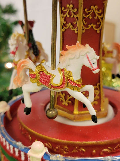 Christmas Carousel Decoration. Christmas Village F07M3-1-FQ22011-4
