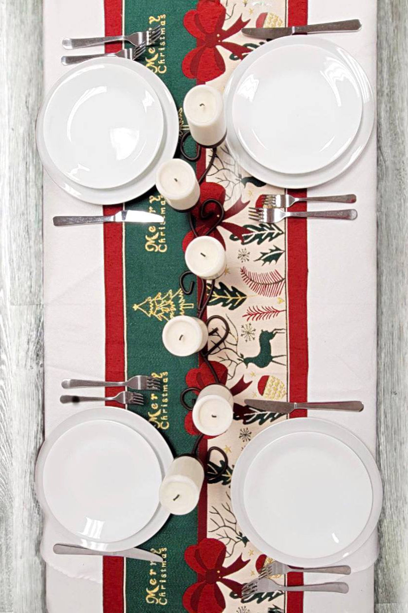 Festive Holiday Tree Christmas Table Runner F07M5-10C-2