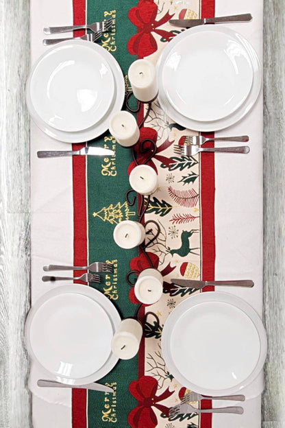 Festive Holiday Tree Christmas Table Runner F07M5-10C-2