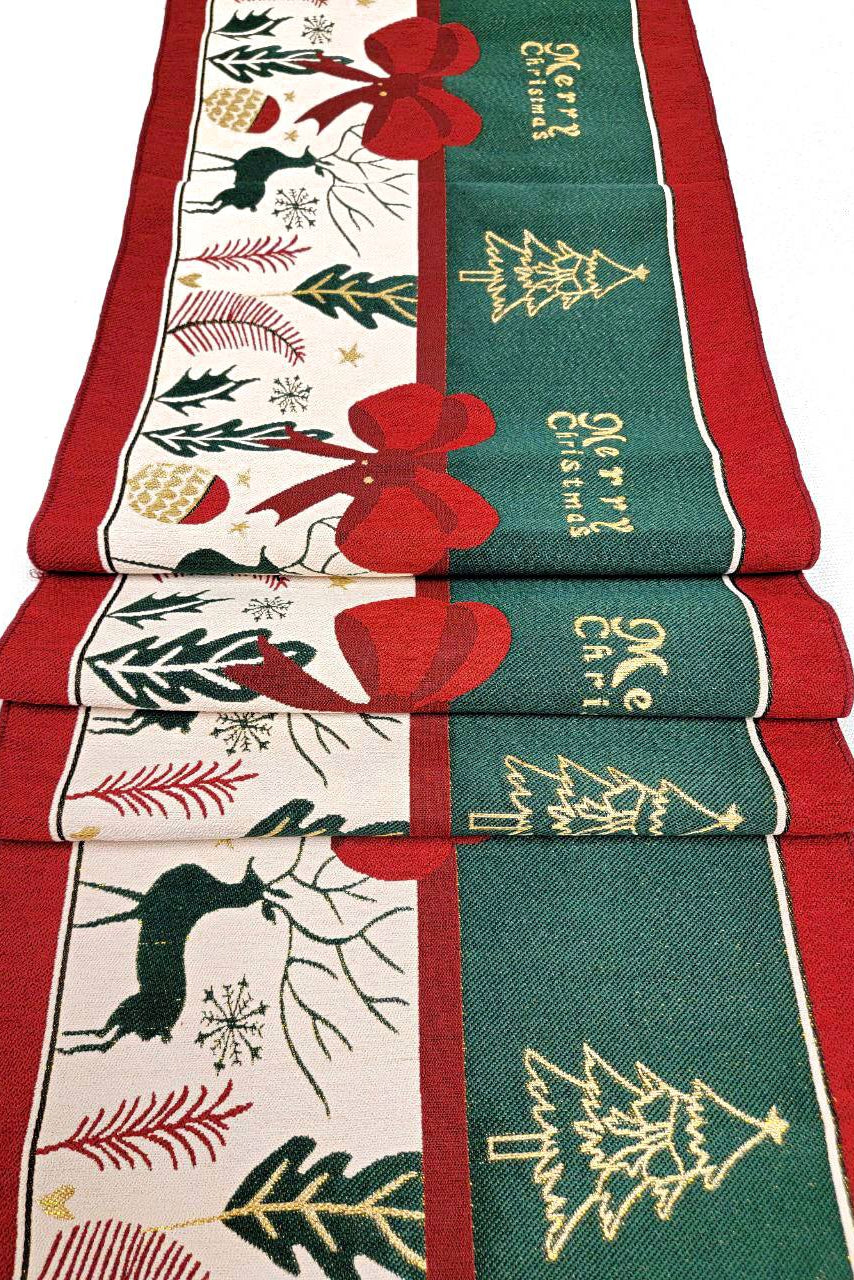 Festive Holiday Tree Christmas Table Runner F07M5-10C-3
