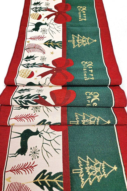 Festive Holiday Tree Christmas Table Runner F07M5-10C-3