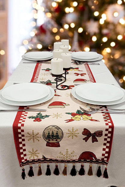 Classic Holiday Ornaments Christmas Table Runner F07M5-10A-0