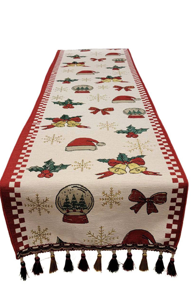 Classic Holiday Ornaments Christmas Table Runner F07M5-10A-1