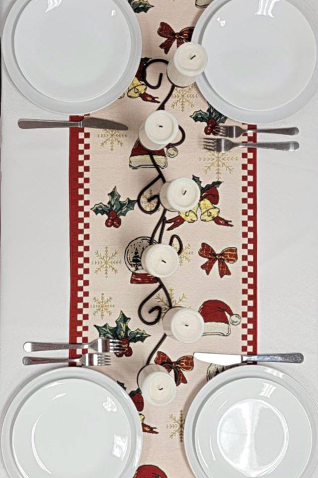Classic Holiday Ornaments Christmas Table Runner F07M5-10A-3