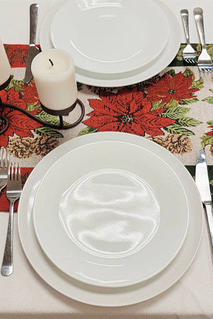 Poinsettia Christmas Table Runner F07M5-8G-1