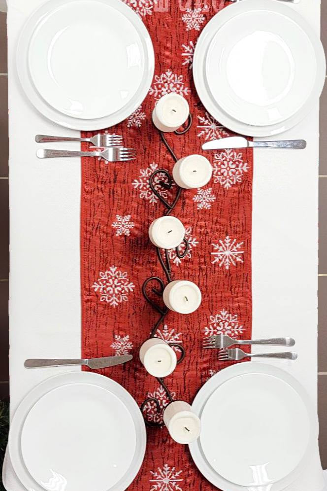 Snowman Christmas Red Table Runner F07M5-8F-3