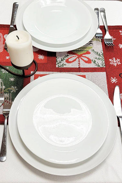 Holiday Patchwork Christmas Table Runner F07M5-8D-2