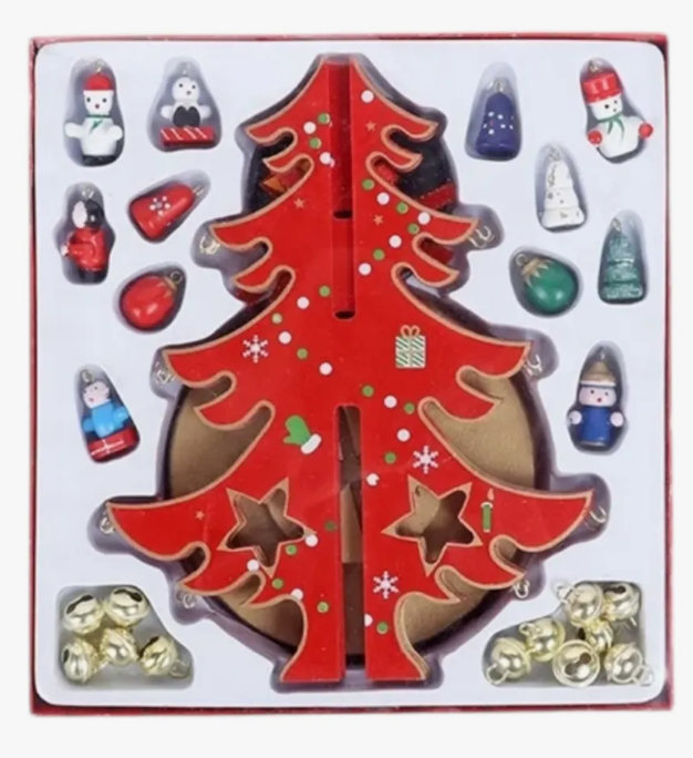 Red Wooden Christmas tree Wizardi F07M6-20 Red-2