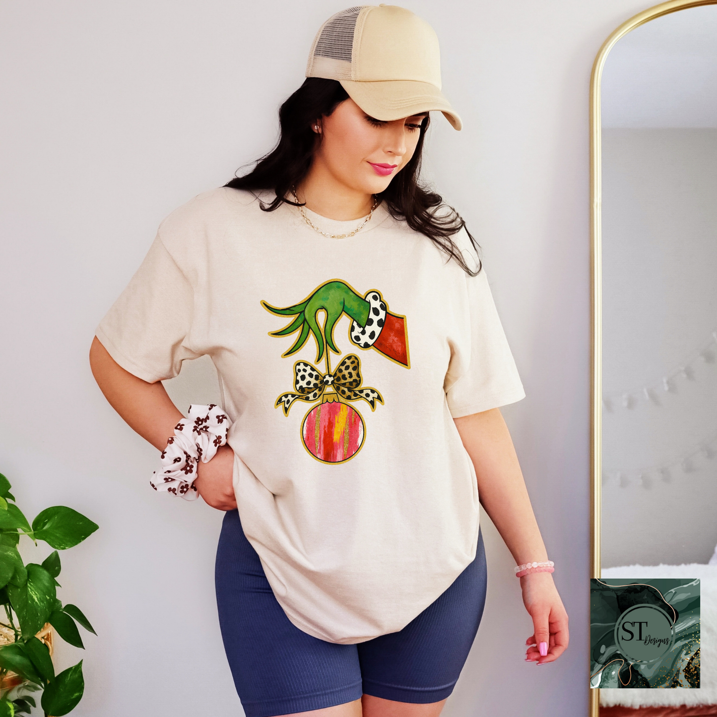 Green Hand Christmas Ornament Premium Durable Ink USA Printed Colorful Decor Gift for Christmas Lovers