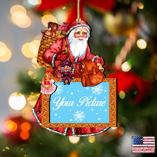 Santa Christmas Picture Frame Ornaments - Ornament for Photo - Christmas Santa Snowman Decor - 8124120PF-4