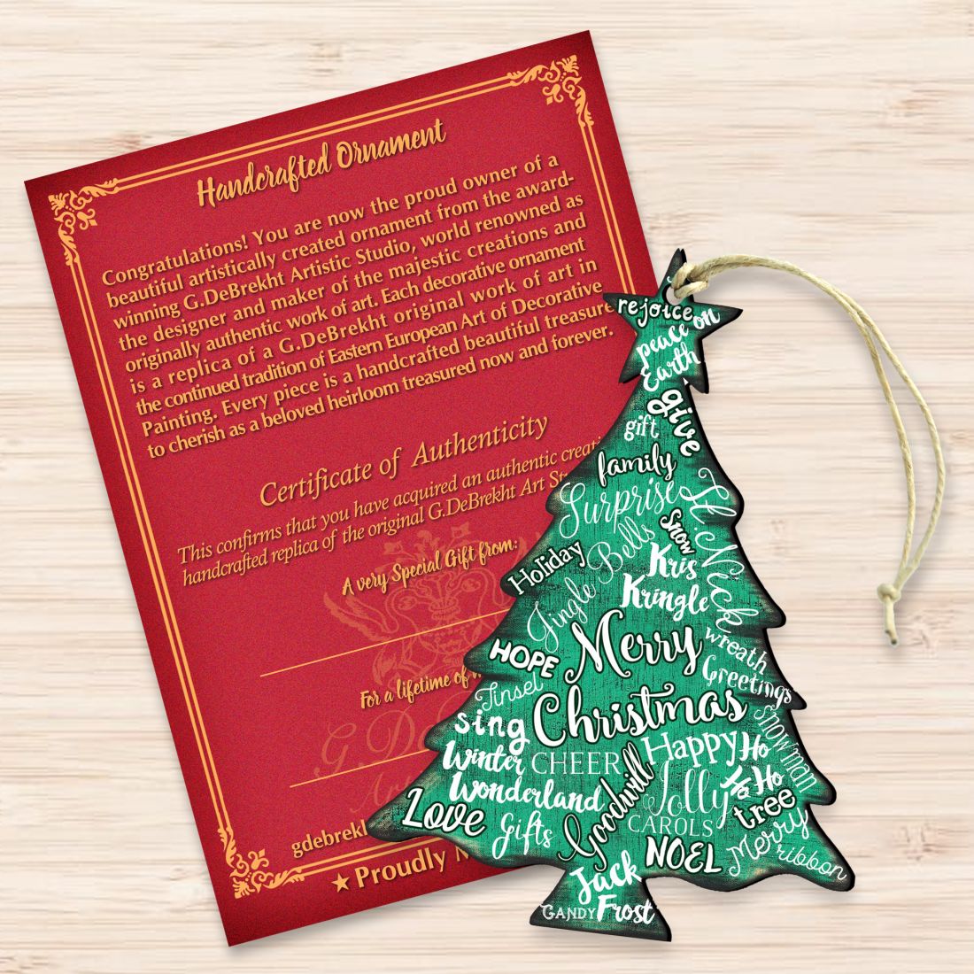 Merry Christmas Tree Ornament by Nature Wonders - Christmas Decor - 81988122-3