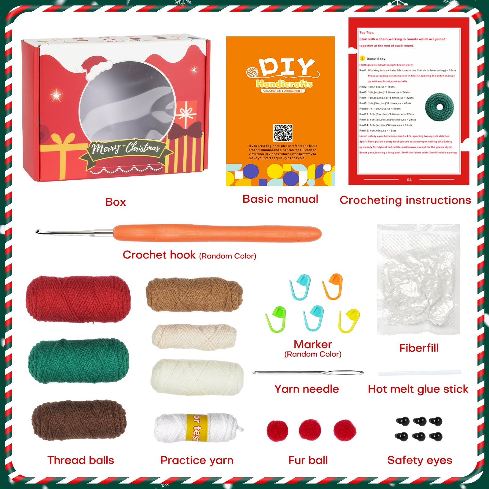 Christmas Amigurumi DIY Crochet Kit Wizardi F07N8-M118-4