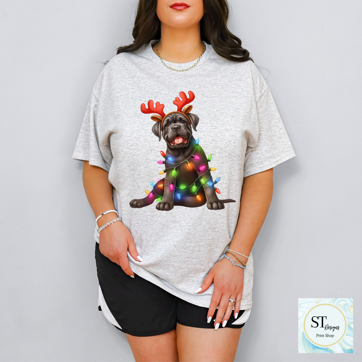 Premium Cane Corso Christmas Shirt For Dog Lovers Lightweight Breathable USA Printed