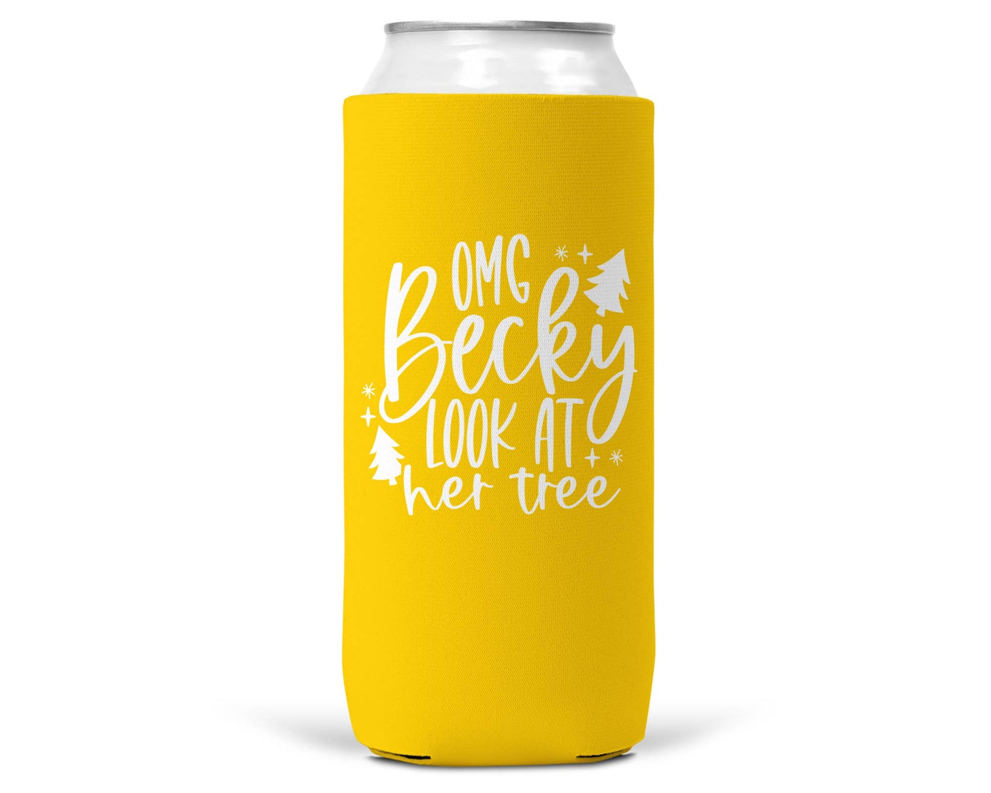 OMG Becky Look At Her Tree Christmas SLIM CAN Coozie 12oz-8