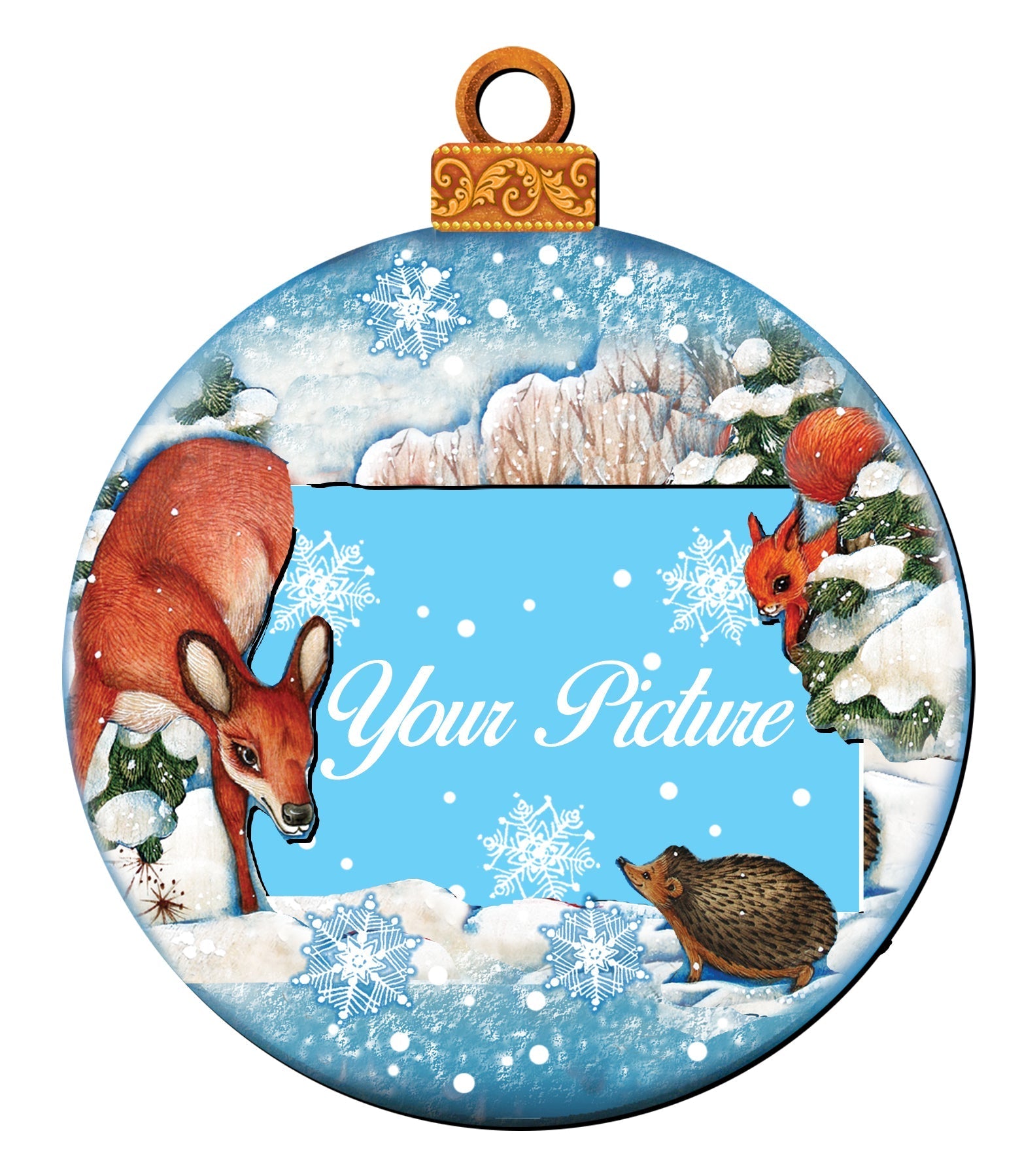 Christmas Ball Picture Frame Ornaments - Ornament for Photo - Christmas Santa Snowman Decor - 8173412PF-4