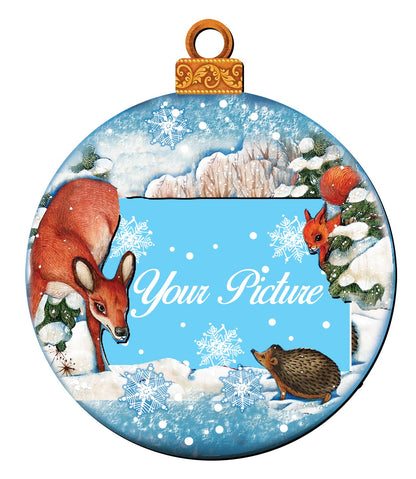 Christmas Ball Picture Frame Ornaments - Ornament for Photo - Christmas Santa Snowman Decor - 8173412PF-4