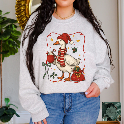 Christmas Goose Premium Tee With Durable Ink Print USA Made Lightweight Breathable For Adults Small To 5XL