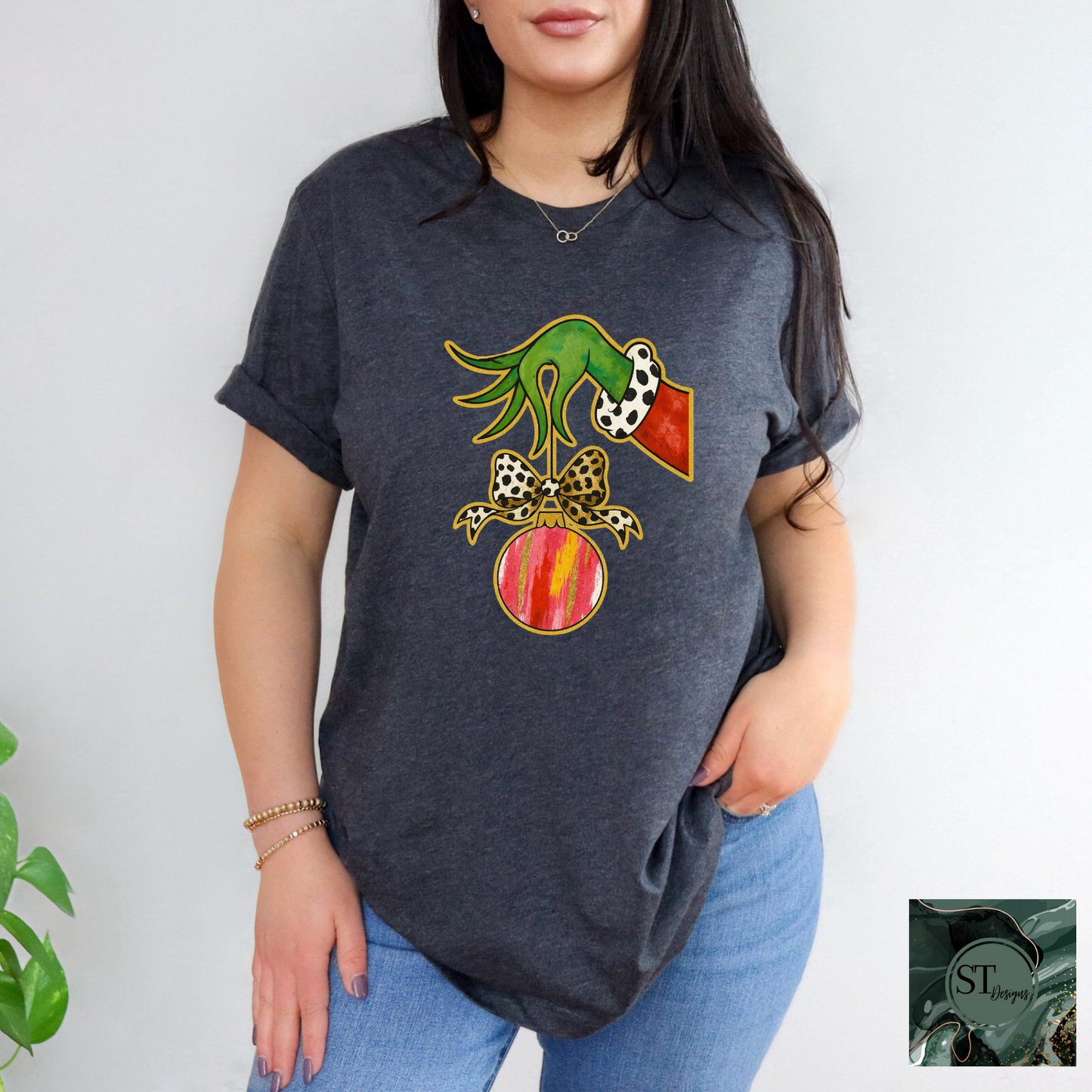 Green Hand Christmas Ornament Premium Durable Ink USA Printed Colorful Decor Gift for Christmas Lovers